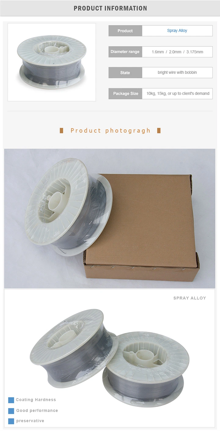 1.6mm ss420 Tafa 60t Metcoloy 2 สายสเปรย์ความร้อนสําหรับสเปรย์ Arc 0