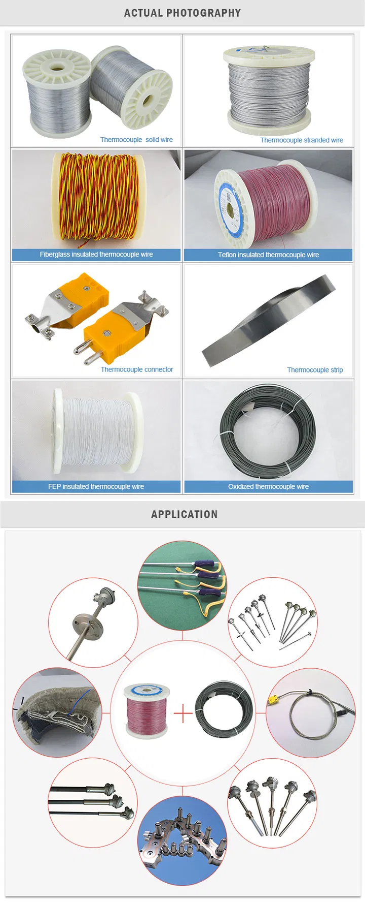 ประเภท K สาย Thermocouple โครเมล Alumel KP KN 0.01 ~ 12 มม 1